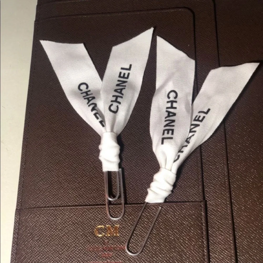 Authentic Chanel Classic Logo Black and White Wrapping Ribbon DIY-over 10 feet